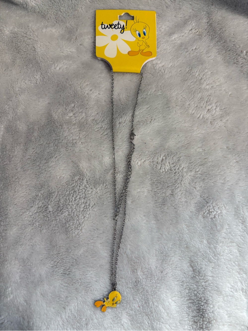 NWT Vintage Y2K Warner Bros. Tweety Yellow Pendant Necklace